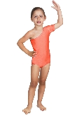 BODY DANZA LYCRA MONOSPALLA MEZZA MANICA ARANCIONE BABY